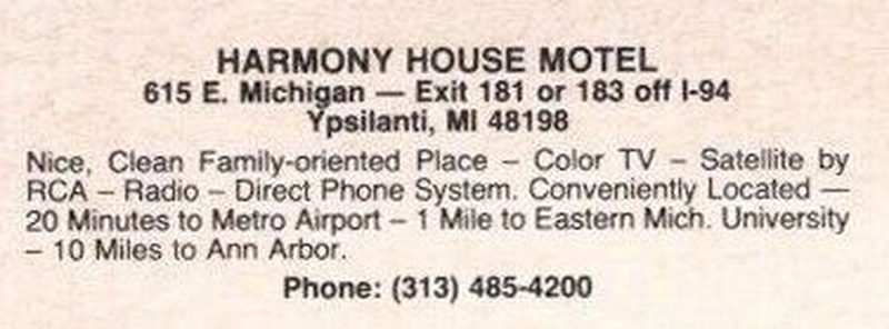 Harmony House Motel - Vintage Postcard